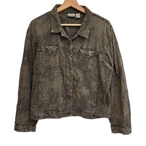 Chico’s Embroidered‎ Lightweight Shirt Jacket Shacket Women Large Boho